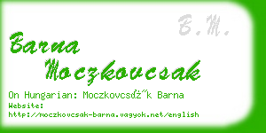 barna moczkovcsak business card